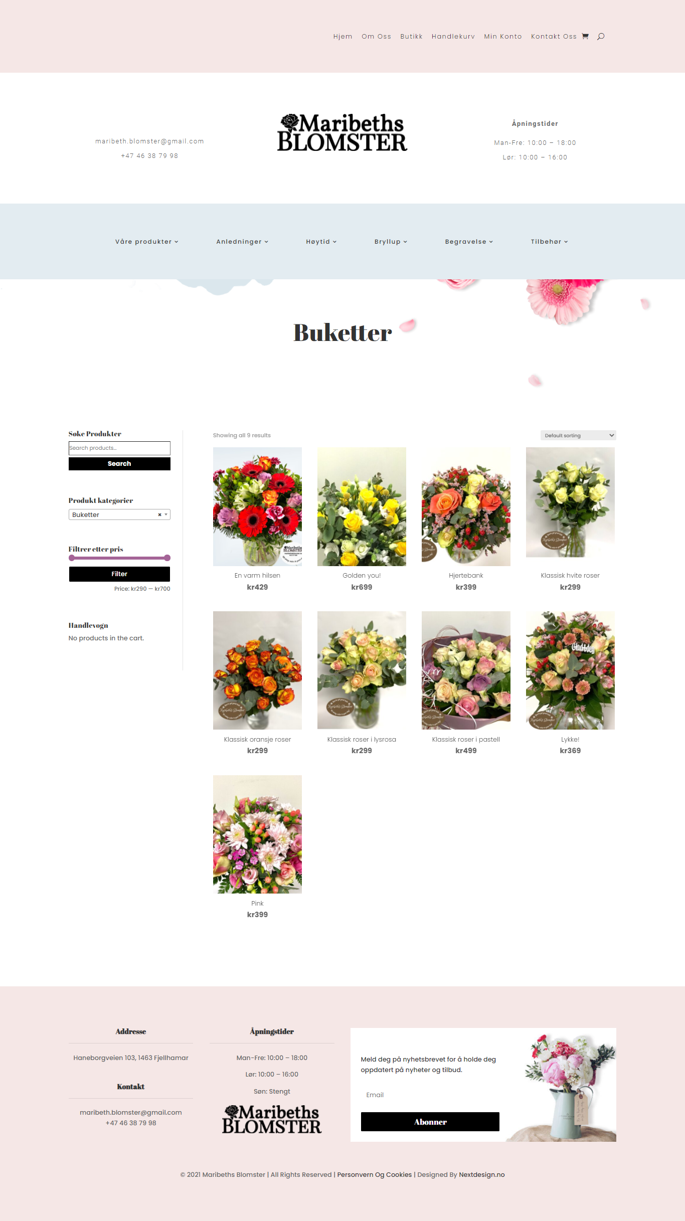 Blomsterbutikk – buketter